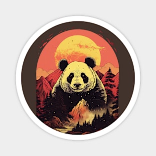 Sunset Panda Magnet